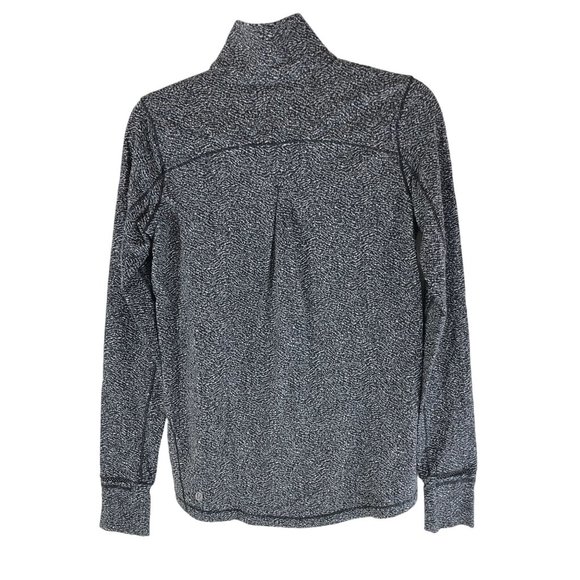 Lululemon Womens Outrun 1/2 Zip Running Luon Ripple Jacquard Black White Gray 4 - Picture 2 of 3